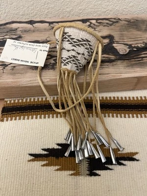 RARE Vintage Geometric Apache Burden Basket By Lorena UpShaw Native American A+ - Image 1 of 3