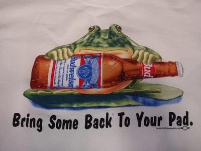 Sudadera vintage 1995 Budweiser Frogs XL trae algo de vuelta a tu almohadilla EE. UU. como está Foto 1 de 4