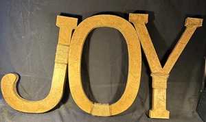 Letras de carpa de 23 pulgadas de alto decoración de pared diseño de aspecto de cuero ALEGRÍA - Imagen 1 de 14
