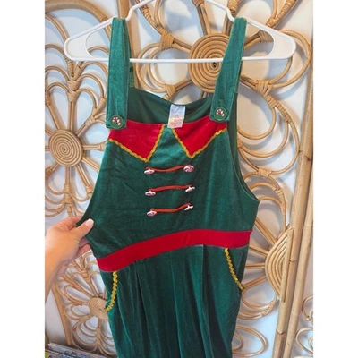 Без границ Рождественский эльф комбинезон комбинезон костюм зеленый бархат L/G - Изображение 1 из 3