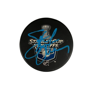 Steve Yzerman Signed Autograph Tampa Bay Lightning Stanley Cup Hockey Puck PSA - Image 1 of 2