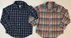 Lot Of 2 Janie And Jack Plaid Button Front Shirts Long Sleeve Boys 2T Euc