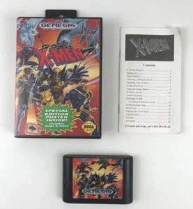 X-Men Sega Genesis 1993 Tested Marvel Comics Original Cartridge Game Case Manual - Picture 1 of 4
