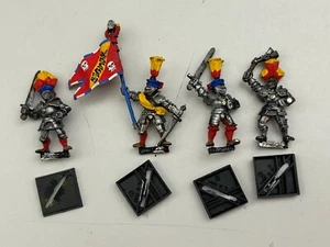 Warhammer Quest Classic METAL Reiksguard Foot Knights (4) Including Flail OOP - Picture 1 of 6