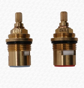 3/4" Bath Tap CL1 / A2 Ceramic Disc Tap Cartridge Valves 20 Spline x 7.6mm PAIR - Picture 1 of 5