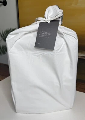 Restoration Hardware Italian Tipped Satin Stitch Duvet Cover Full/Queen Graphite - Image 1 of 4