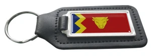Birmingham Bull Quality Black Leather Rectangle Keyring - Picture 1 of 1