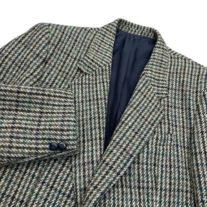 42R Harris Tweed Scotland Jumbo Check Plaid Blazer Sport Coat Jacket VTG - Picture 1 of 24
