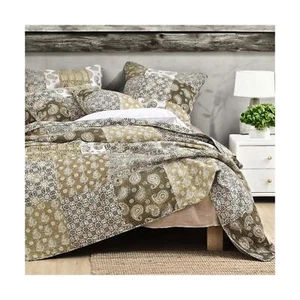DaDa Bedding Bohemian Cotton Patchwork Quilt Set - Moroccan Dreams Queen Beds... - Picture 1 of 10