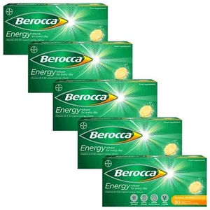 Berocca Orange Flavour Energy Effervescent Vitamin B1&B2 Bayer Pack 5x30 Tablets - Picture 1 of 5