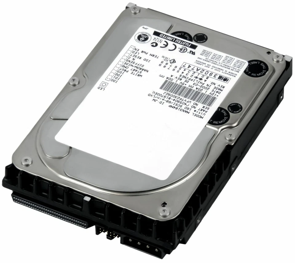 Hard Drive Fujitsu 18GB 10000U/Min 8MB SCSI U160 68-PIN MAN3184MP 3.5'' Inch - Image 1 of 3