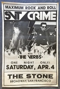 1981 Poster SVT Crime The Verbs at The Stone SF Punk Maximum Rock and Roll - Bild 1 von 4