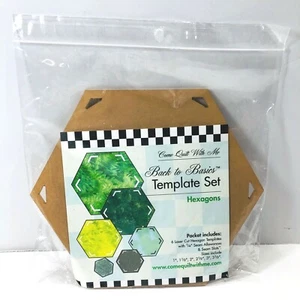 Quiltschablone Acryl Sechsecke 6 Laser Cut Templates Come Quilt with Me - Bild 1 von 8