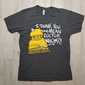 Grammar Dalek Men's T-Shirt Size M Graphic Doctor Who Design Casual Black - Picture 1 of 6