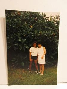 VINTAGE FOUND PHOTOGRAPH COLOR ART OLD PHOTO 1980S KOREAN WOMAN BLACK GIRL PIC - Picture 1 of 4