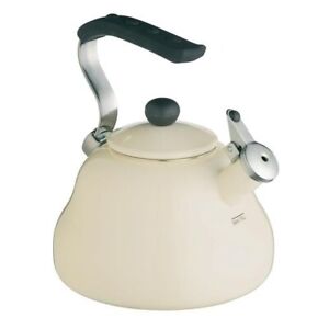 La Cafetiere 2 Litre Whistling Kettle Cream - Stove Range Cooker Hob Top