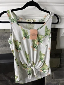 Pretty Rebel T Shirt Womens sz S Graphic T-shirt Cacti & Floral Ties n Front New - Picture 1 of 6