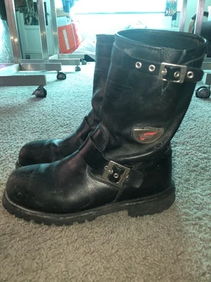 Botas de Ingeniero Red Wing Talla 10.5 D Cuero Negro 988 Motocicleta Hombres Puntera de Acero Foto 1 de 4