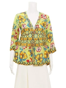 JOHNNY WAS Brand New Floral Blouse AU 6 - Stylish Women's Top - Picture 1 of 1