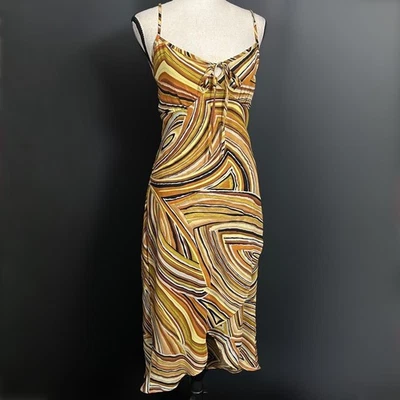 Vestido midi vintage Y2k años 90 Millennium alto-bajo lechera artístico sin mangas 14 Foto 1 de 4