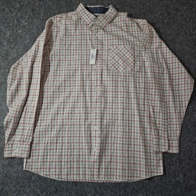 Camisa Bob Timberlake Abotonada Hombres XLT Roja Blanca Manga Larga Horneada Manzana Cuadros Foto 1 de 4