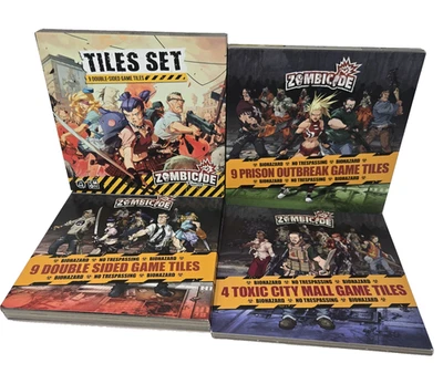 4 Zombicide Map Tile Board Sets +Tokens Prison Outbreak Toxic City Mall RPG Game - Image 1 of 4