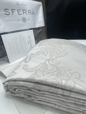 Sferra TIVOLI Full/Queen Duvet Cover Long Staple Cotton Sateen 88x92” Taupe - Image 1 of 4