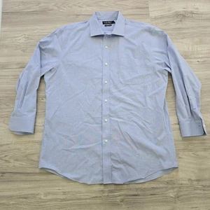 Lauren Ralph Lauren Dress Shirt Mens Size 17 32/33 Blue Slim Fit Stretch - Picture 1 of 11