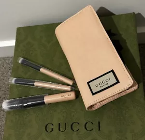 Gucci Beauty 2022 GWP Travel Kit Set of 3 Face Brushes with Pouch Collectable - Picture 1 of 5