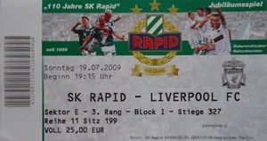neuwertiges TICKET Freundschaftsspiel 19.7.2009 SK Rapid Wien Wien vs FC Liverpool - Bild 1 von 1