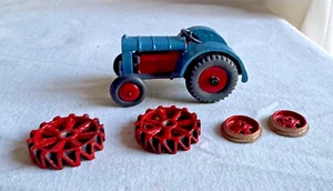 Dinky Toys No.22e - Farm Tractor - Repainted With 2 Sets Of Wheels - Picture 1 of 8