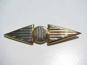 VTG.TALHAKIMT TRIBAL PROTECTOR SYMBOLIC YELLOW GOLD TONE RIBBED BAR AMULET PIN - Picture 1 of 3