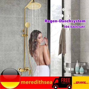 Gold Retro Regen-Duschsystem Duschkopf Handbrause Regendusche Duschset DHL - Bild 1 von 19