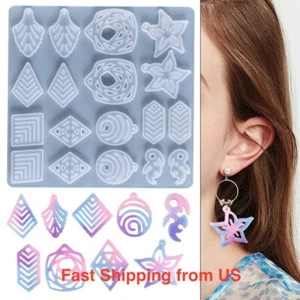 18-Cavity Shiny Earring Pendant Silicone Resin Mold - Picture 1 of 2