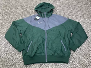Nike Windbreaker Sideline Football Rain Jacket FZ Mens M Green Gray DH3777 $100 - Picture 1 of 9