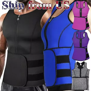 Men & Women Sauna Thermo Sweat Waist Trainer Vest Suit Body Shaper Belt Corset - Picture 1 of 34