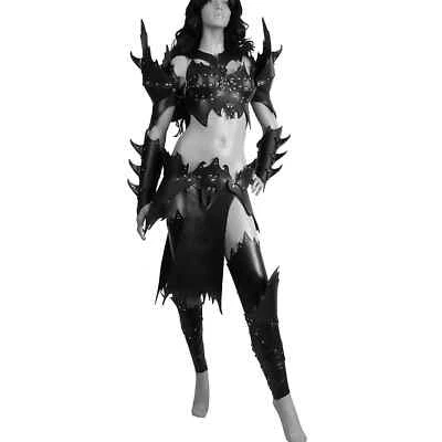 Halloween Real leather Lady Elf Warrior Armor medieval theatrical Larp Armor - Image 1 of 4