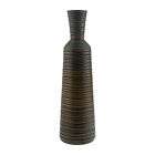 Mod motif horizontal rayé manguier naturel bois vase en forme de bouteille en bois