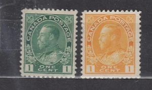 1911-25 #104 & #105 1¢ KING GEORGE V ADMIRAL ISSUE F-VFNG - Picture 1 of 2
