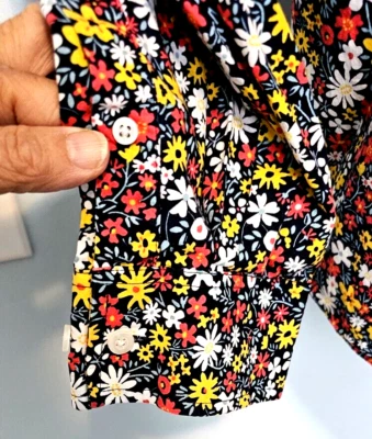 Club Room 70s Look Men's Long Sleeve Shirt XL 1970s Theme FLoral - Image 1 of 4