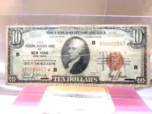 1929 - $10 DOLLAR FEDERAL RESERVE BANK ***STAR ***NOTE NEW YORK - Picture 1 of 7