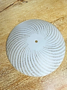 Vintage Light Shade Large Atomic Swirl Round Glass Saucer Mid Century 14.625” - Picture 1 of 6