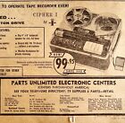 Tape Recorder Cipher 1 Advertisement 1963 Parts Unlimited Electronics DWDD17