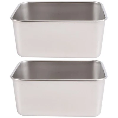  2 stücke Edelstahl Backen Kuchen Box Lebensmittel Container Kuchen Made Box - Bild 1 von 4