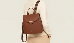 Coccinelle Primrose Rucksack Braun Pebbled Leder Gold Hardware Neu mit Etikett Italien - Bild 1 von 10