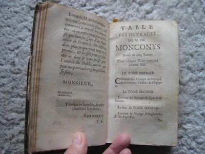 RARE ED. VOYAGES DE MONCONYS EN PORTUGAL EGYPTE ITALIE ESOTERISME ALCHIMIE 1695 - Photo 1/4