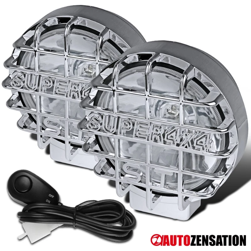 2PC 6" Round Clear Super 4x4 Off Road Bumper Working Fog Lights+Switch+Relay Kit - Изображение 1 из 4