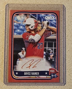 Bryce Rainer 2024 Onyx Vintage SSP On-Card Red Ink Autograph RC #d /25 Tigers 🔥 - Picture 1 of 2