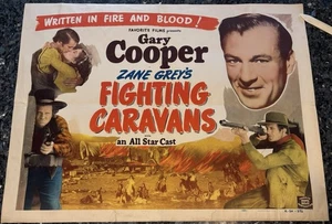 Gary Cooper Filmplakat, Zane Grey's Fighting Caravans, original halber Bogen - Bild 1 von 7