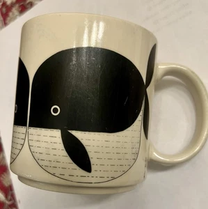 Taylor Ng Coffee Mug/Cup Whales Minimals Vtg 80’s Mint Made In Japan - Picture 1 of 17